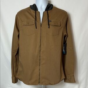 Tony Hawk Brown with Gray Hood Jacket Men’s Medium Zip Front Skateboard Theme